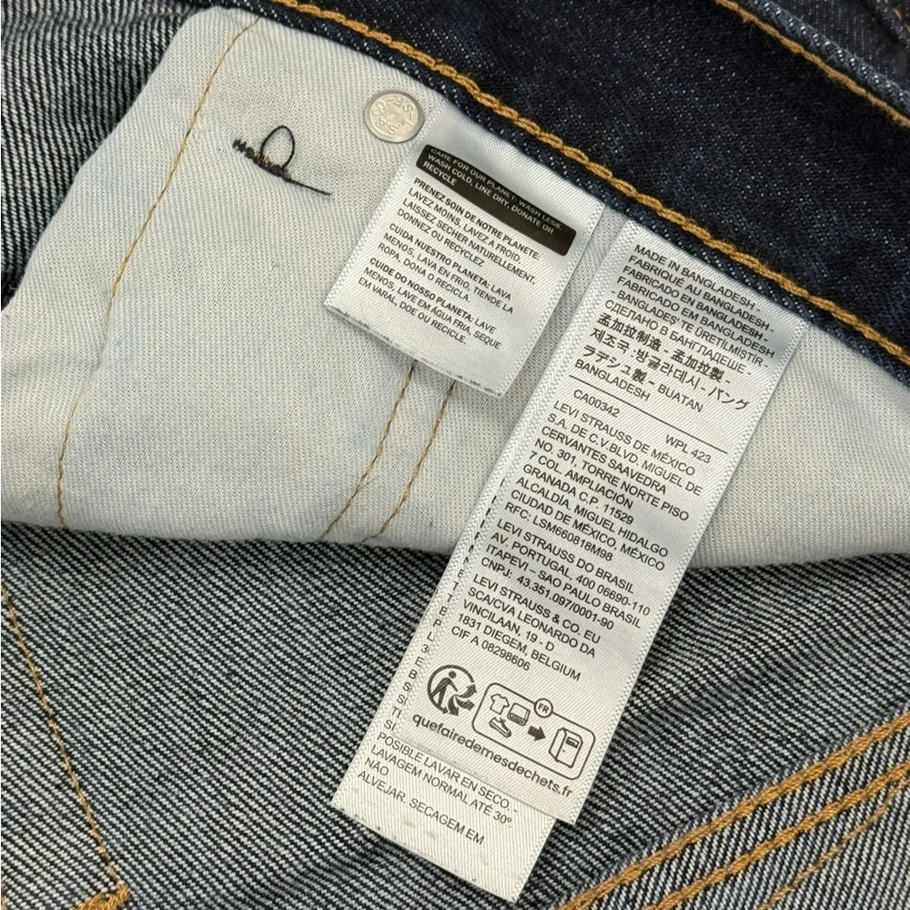 Levi’s Men’s Straight Leg Jeans Dark Wash Denim W34 L30 Zip Fly